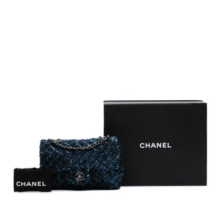 Chanel Medium Sequined Satin Single Flap
