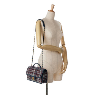 Chanel Small Tweed School Memory Top Handle Flap