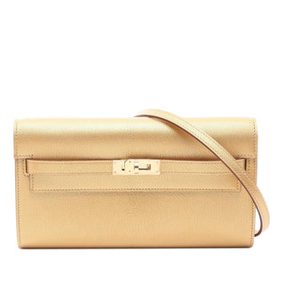 Hermès Metallic Chevre Mysore Kelly To Go Wallet