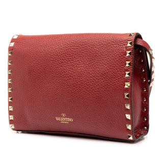 Valentino Medium Pebbled Calfskin Rockstud Flip Lock Crossbody