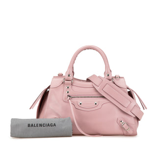 Balenciaga Small Grained Calfskin Motocross Neo Classic City Satchel