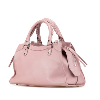 Balenciaga Small Grained Calfskin Motocross Neo Classic City Satchel