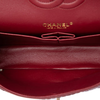 Chanel Medium Classic Chevron Calfskin Pleated Double Flap