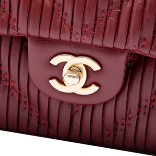 Chanel Medium Classic Chevron Calfskin Pleated Double Flap