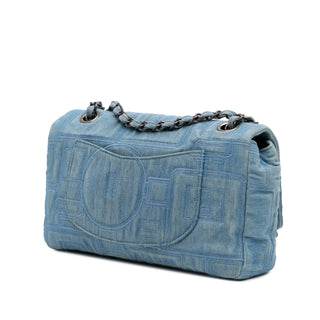 Chanel Medium Embroidered Denim Perfume Bottle Single Flap