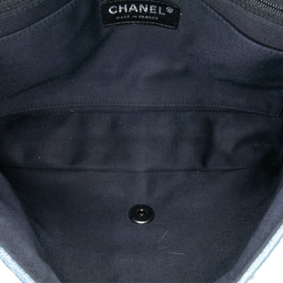 Chanel Medium Embroidered Denim Perfume Bottle Single Flap