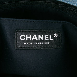 Chanel Medium Embroidered Denim Perfume Bottle Single Flap