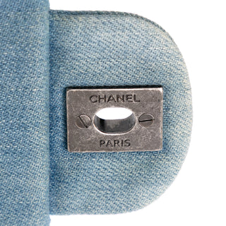 Chanel Medium Embroidered Denim Perfume Bottle Single Flap