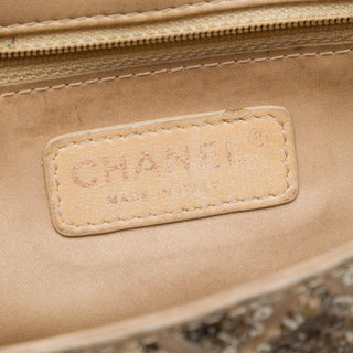 Chanel CC Quilted Sequin Embellished Satin Flap
