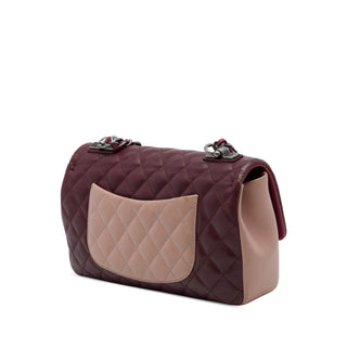 Chanel Paris Edinburgh Medium Classic Tricolor Lambskin Single Flap