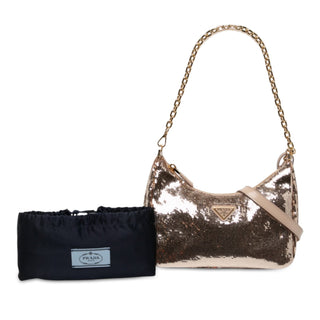 Prada Sequin Embellished Re Nylon Re Edition 2005 Satchel