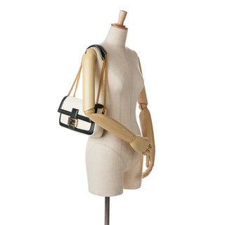 Fendi Bicolor Leather Chain Baguette