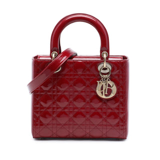 Dior Medium Patent Cannage Lady Dior