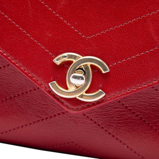 Chanel Small Chevron Lambskin Stitched Envelope Flap