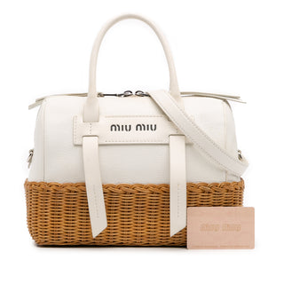 Miu Miu Trimmed Leather Top Handle Bag