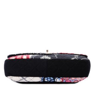 Chanel Jumbo Printed Nylon and Jersey Patchwork Single Flap