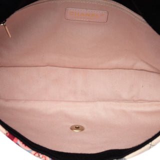 Chanel Jumbo Printed Nylon and Jersey Patchwork Single Flap