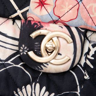 Chanel Jumbo Printed Nylon and Jersey Patchwork Single Flap