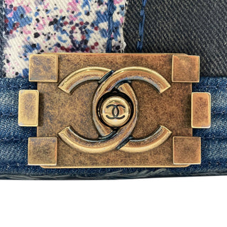 Chanel Old Medium Denim Patchwork Boy Bag