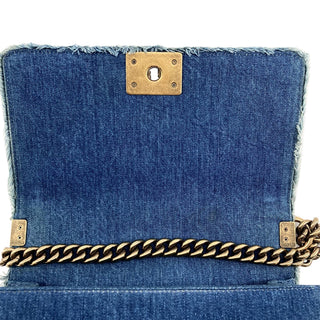Chanel Old Medium Denim Patchwork Boy Bag
