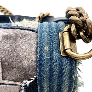 Chanel Old Medium Denim Patchwork Boy Bag
