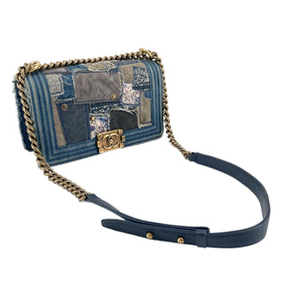 Chanel Old Medium Denim Patchwork Boy Bag