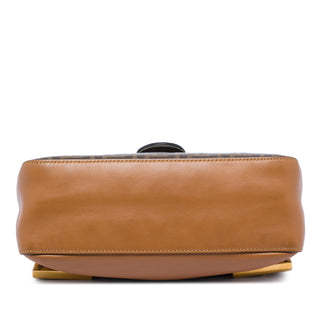 Fendi Zucca Crystal Double F Baguette Satchel