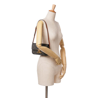 Celine Triomphe Coated Canvas Claude Shoulder Bag