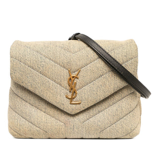 Saint Laurent Toy Matelasse Denim Monogram LouLou Crossbody