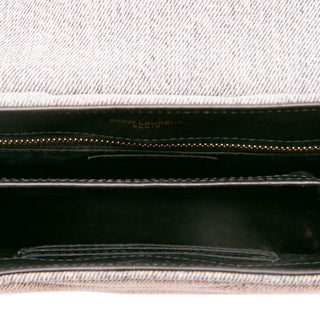 Saint Laurent Toy Matelasse Denim Monogram LouLou Crossbody