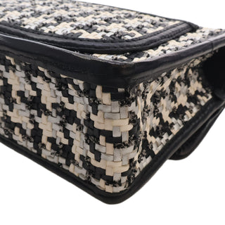 Chanel CC Woven Lambskin and Viscose Houndstooth Single Flap