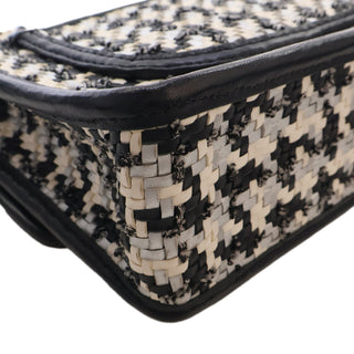 Chanel CC Woven Lambskin and Viscose Houndstooth Single Flap