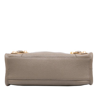 Balenciaga Mini Goatskin Motocross Classic Metallic Edge City Satchel