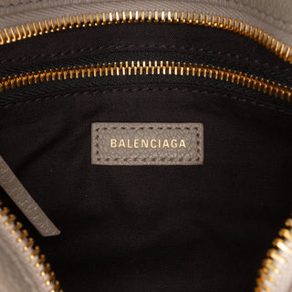 Balenciaga Mini Goatskin Motocross Classic Metallic Edge City Satchel