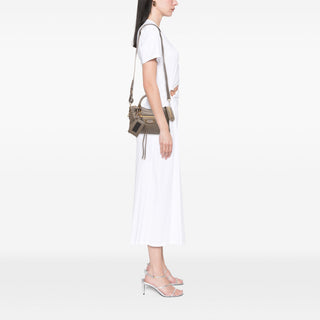 Balenciaga Mini Goatskin Motocross Classic Metallic Edge City Satchel
