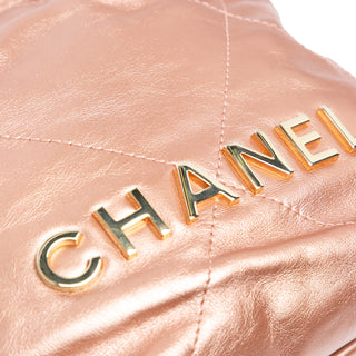 Chanel Mini Metallic Quilted Calfskin 22 Satchel