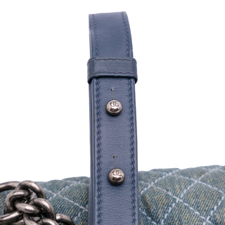 Chanel Small Quilted Denim Boy Flap