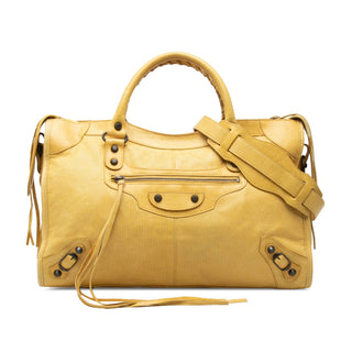 Balenciaga Lambskin Motocross Classic City Satchel