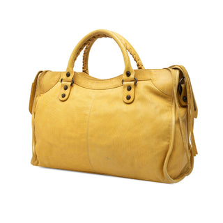 Balenciaga Lambskin Motocross Classic City Satchel