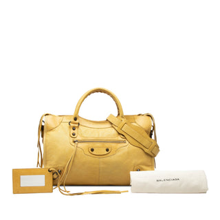 Balenciaga Lambskin Motocross Classic City Satchel