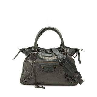 Balenciaga Lambskin Motocross Classic Town Satchel
