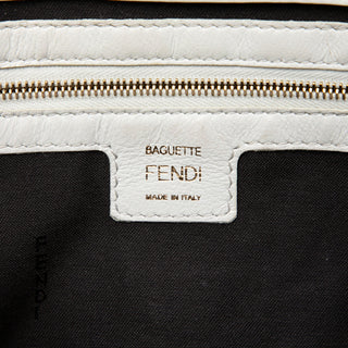 Fendi Zucca Embossed Leather Baguette Satchel
