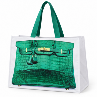 The It Bag Tote en verde, vista de frente