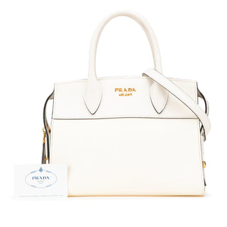 Prada Saffiano And City Calf Esplanade Satchel