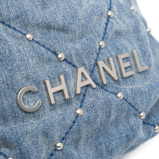 Chanel Mini Denim Studded 22 Handbag