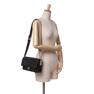Chanel CC Bicolor Quilted Caviar Single Flap