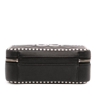 Chanel Small Caviar Striped CC Filigree Vanity Case