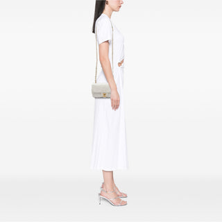 Chanel Mini Quilted Calfskin Crystal Pearls Chain Flap