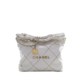 Chanel Small Quilted Shiny Calfskin 22 Handbag