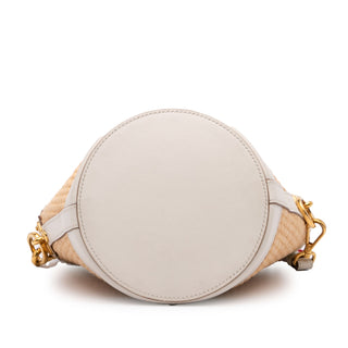 Prada City Calf Trimmed Paglia Bucket Bag